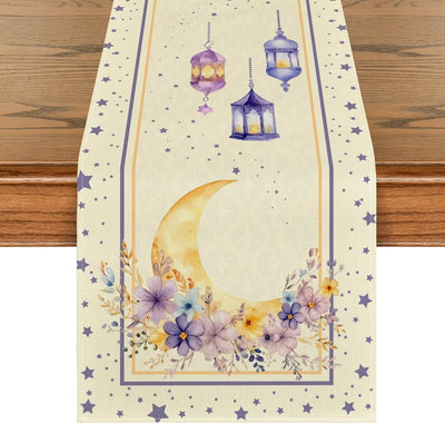 Camino mesa floral farol luna decoración hogar 13x72pulg