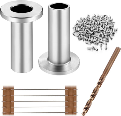 200 Fundas Acero Inox para Cable 1/8