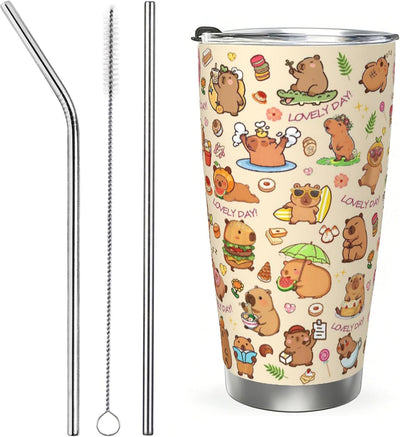 Vaso Capybara para niñas y mujeres de acero inoxidable