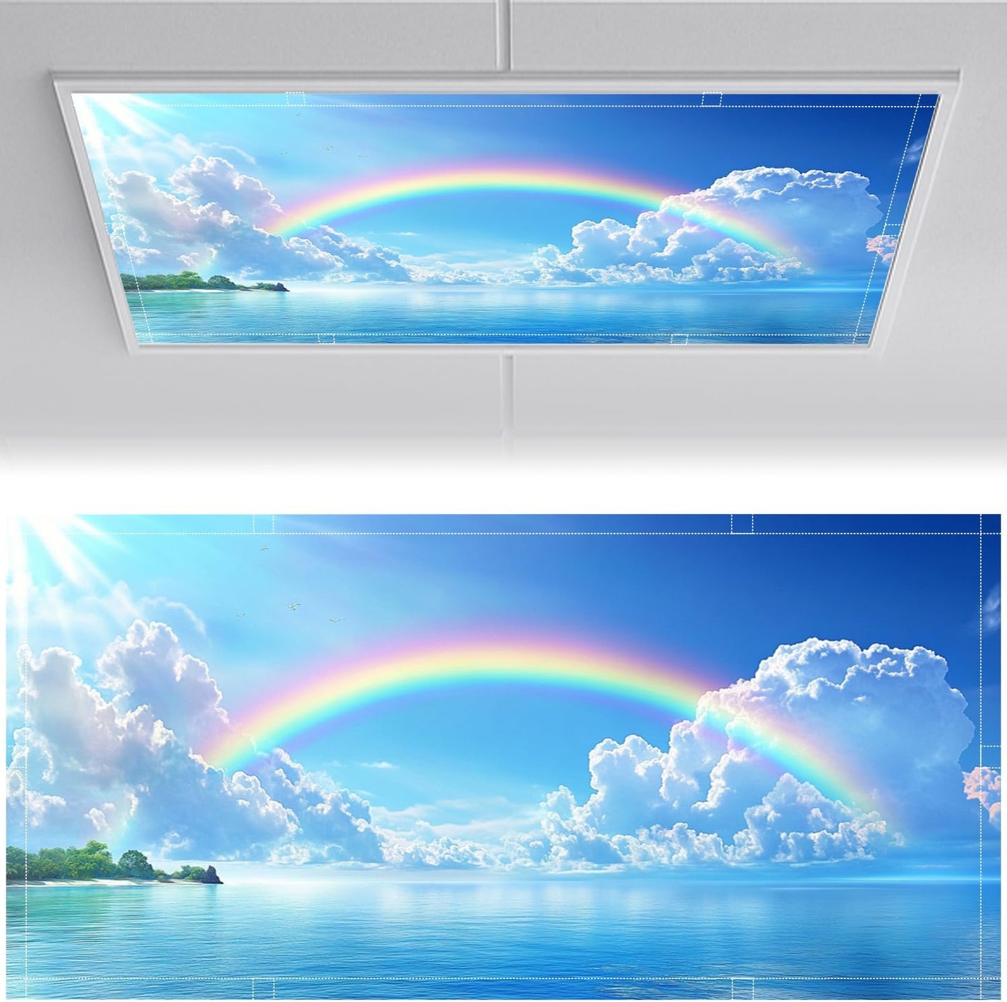 Pack 2 cubiertas luz fluorescente 2x4ft magnéticas para techo