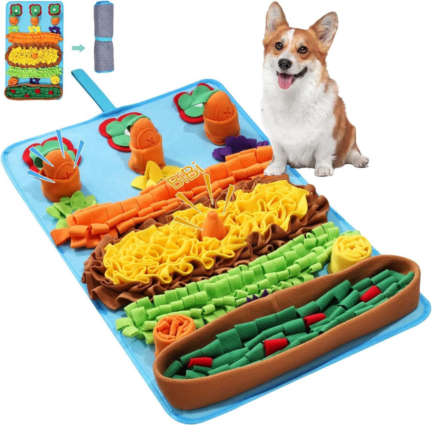 Tapete olfateo perros 32x20pulg con zanahs chirriantes