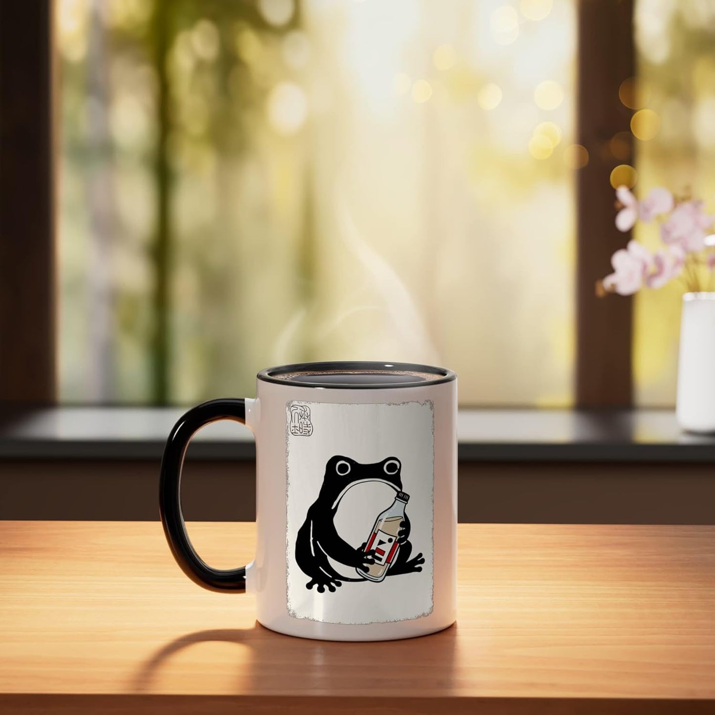 Taza de cerámica negra/blanca