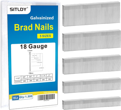 Clavos Brad galvanizados 5 tamaños 5/8-2 pulg 300 pzas