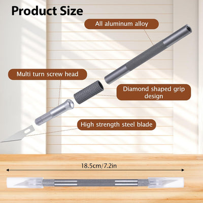 Cuchillo doble punta 15 cuchillas acero inox para masa madre