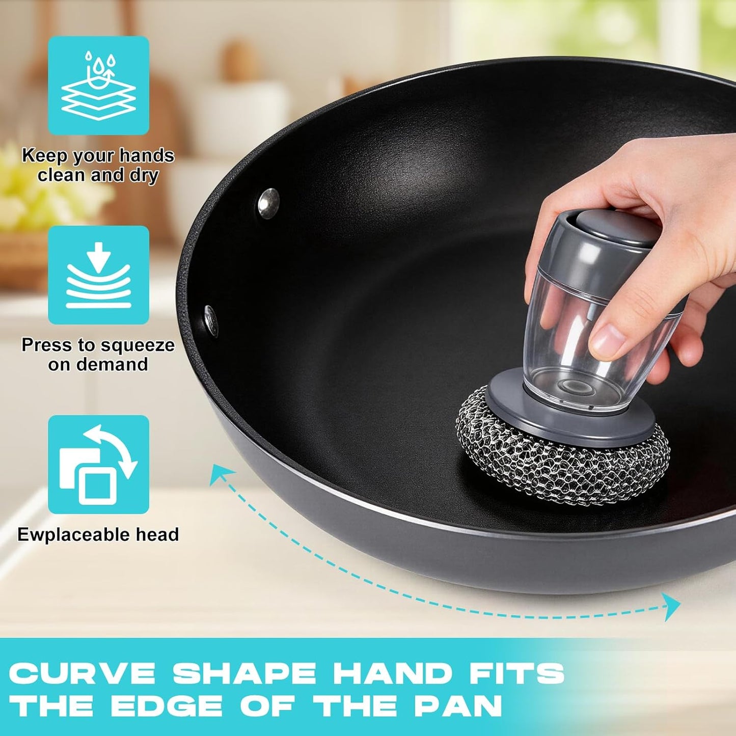 Dispensador Jabón Cocina Cepillo Reemplazable 1 4 Bolas