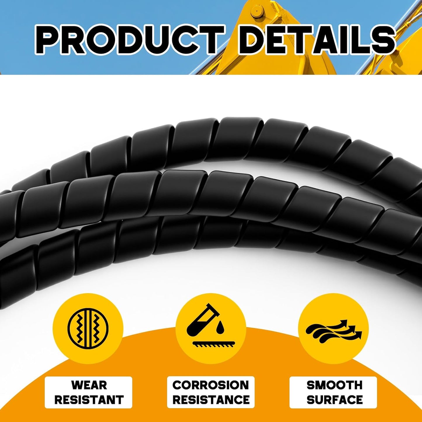 3 Protectores Cable Espiral 1/4-1/2-3/8pulg 25pies