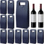 10 Bolsas Cuero para Botellas de Vino y Champán Azul