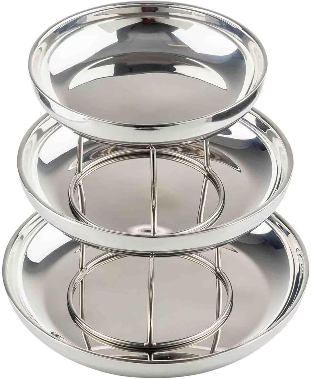 Torre mariscos 3 niveles acero inox doble pared 10x12x14pulg
