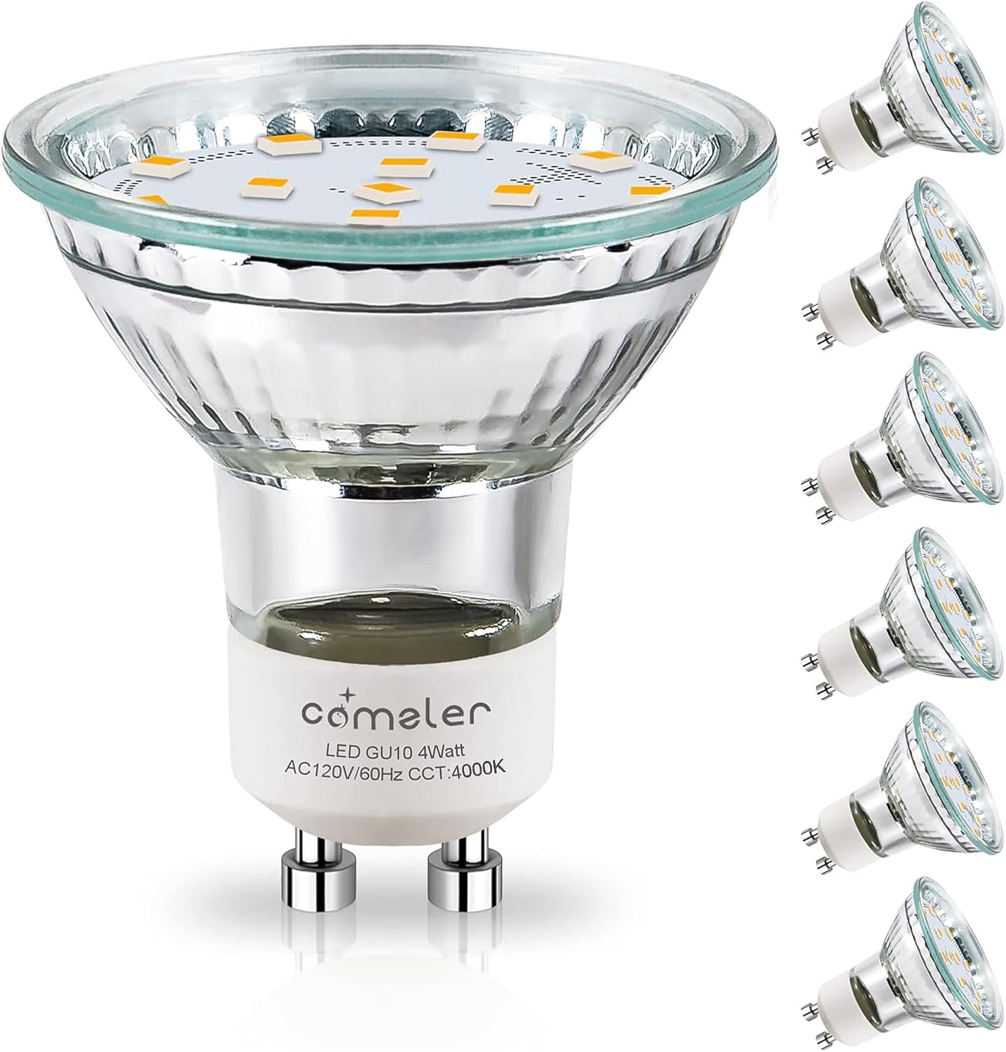 Bombilla LED GU10 4000K 4W equivalente a 50W riel empotrado