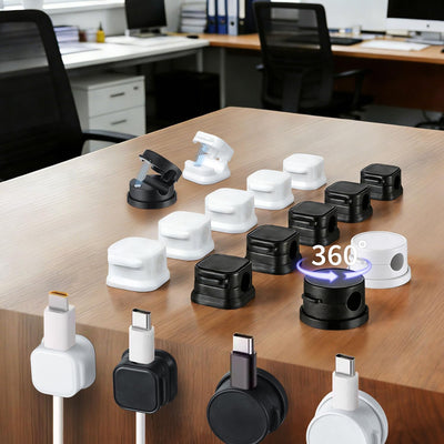 12 Clips Cables Soportes Cuadrados y Circulares para Oficina Hogar