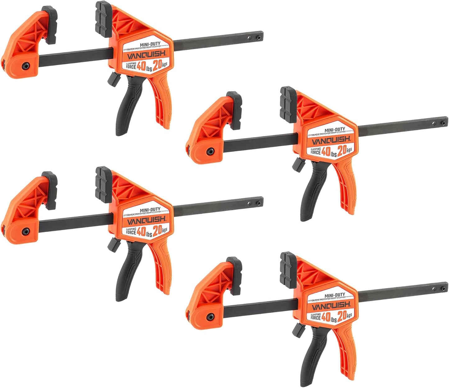 Abrazaderas mini 4pulg carpintería juego F con limitador