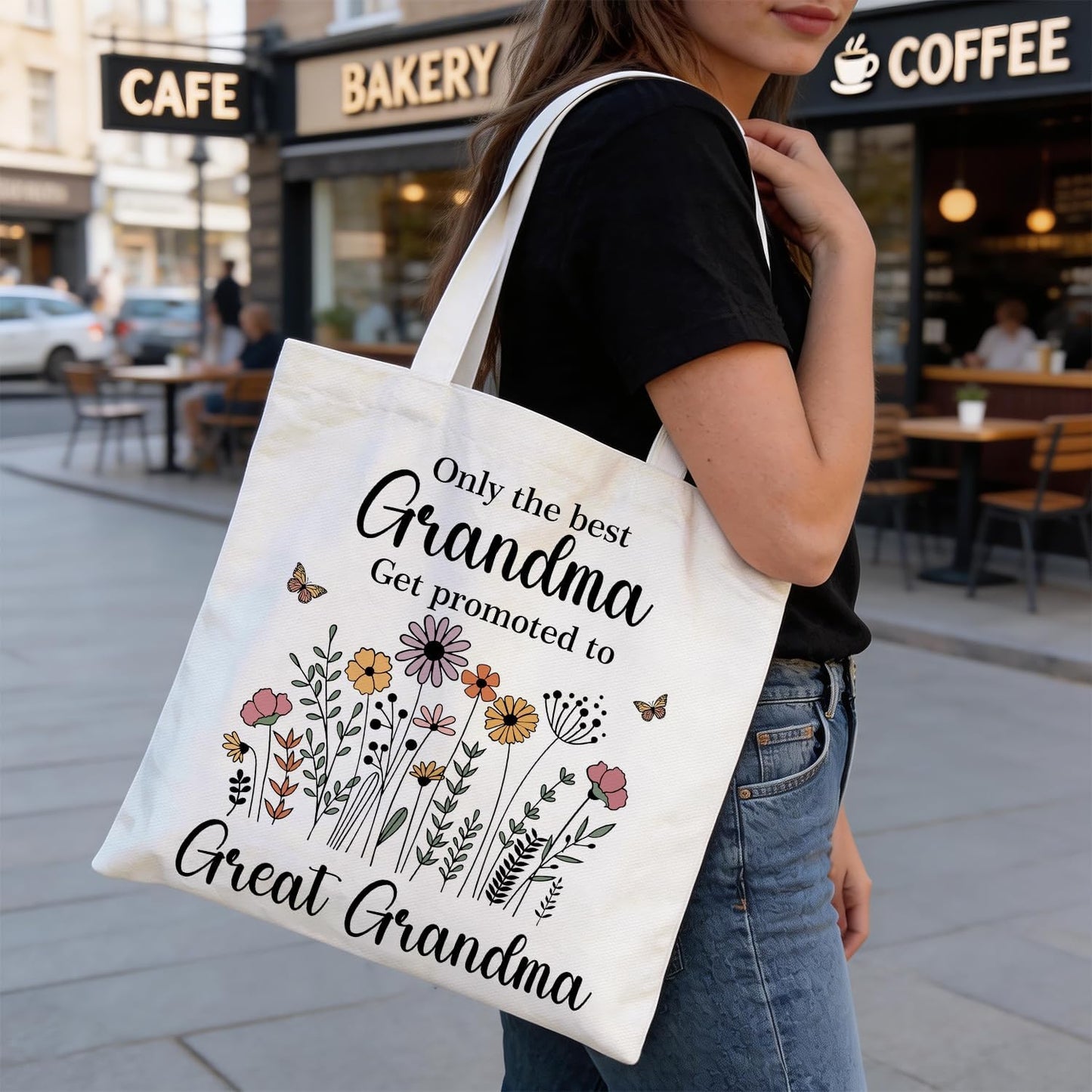 Bolso tote canvas para mujer gran capacidad reutilizable para compras trabajo viaje