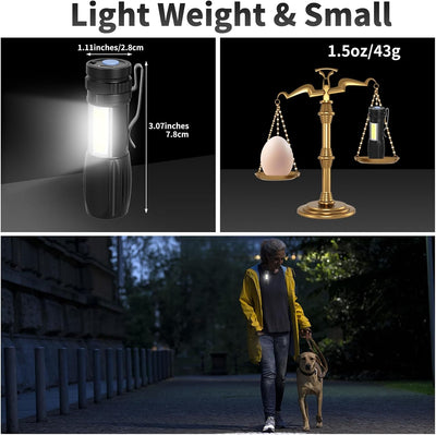 40 Linternas LED recargable con clip EDC para acampar