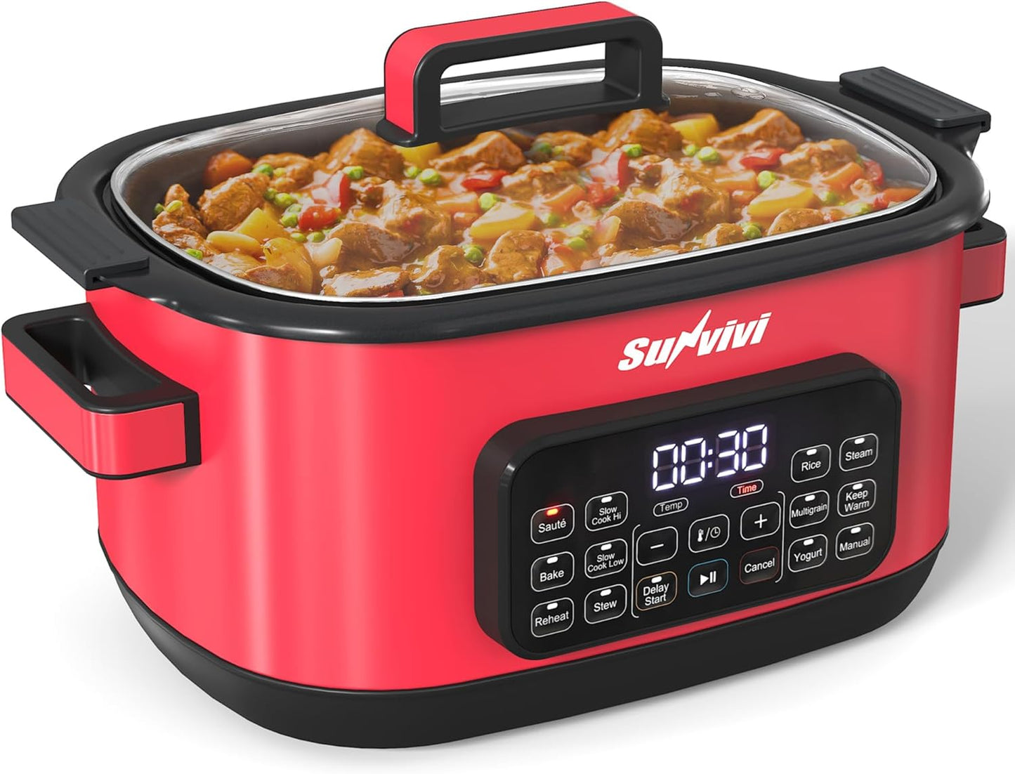 Multicocina 12en1 6.5qt Olla Multifuncional Programable Tapa Vidrio