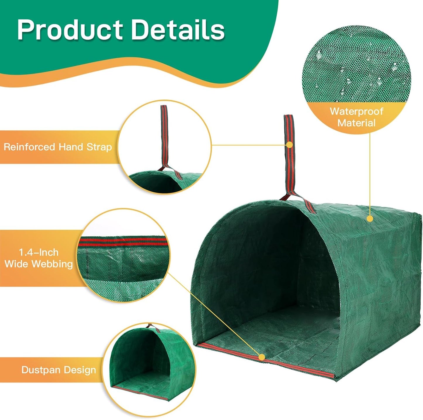 2 Pzas Bolsas Basura Jardín 53gal Resistentes Plegables