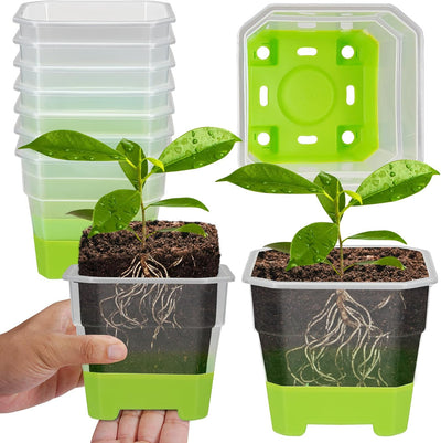 10 Pack Macetas 4pulg Base Silicona Reforzada Reutilizables