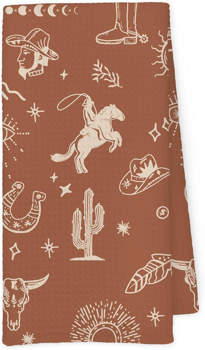 Toallas de cocina boho occidental retro country Southwest cactus 16x24