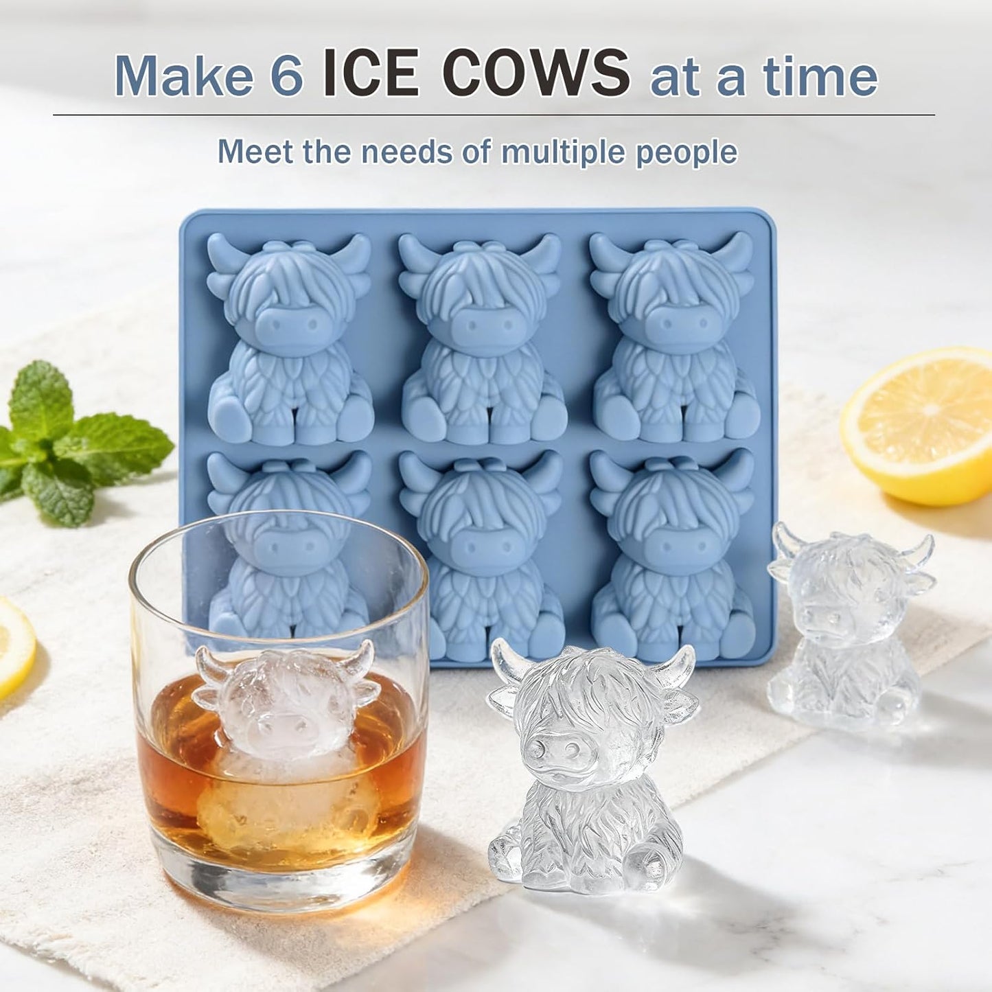 Molde cubos hielo 3D silicona reutilizable para bebidas y fiestas