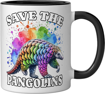 Taza cerámica Pangolin Save Pangolin negra/blanca