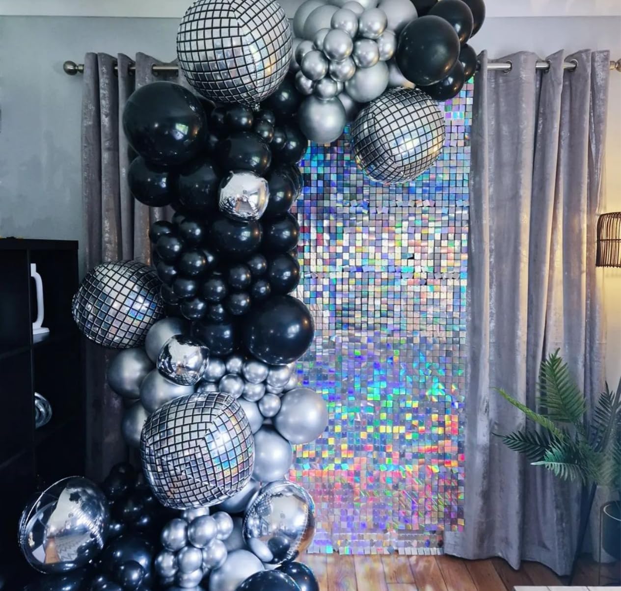 Paneles pared plateados brillantes 24pzas fiesta