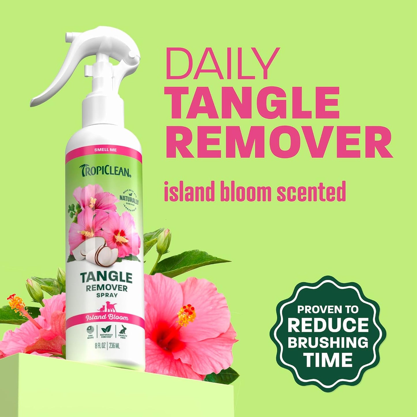 Spray desenredante para perros aroma floral 8oz