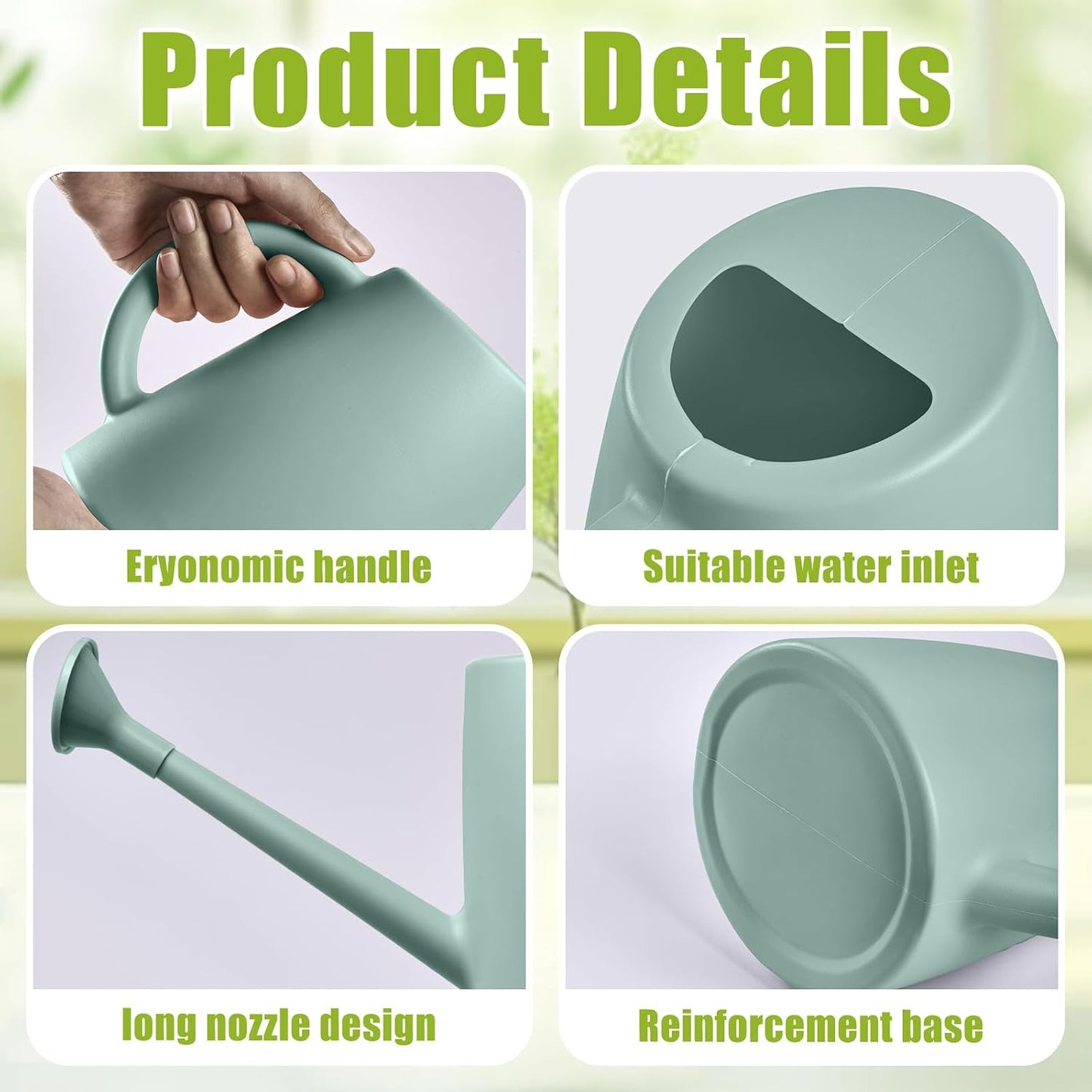 Regadera interior exterior boquilla larga 1/2gal color verde claro