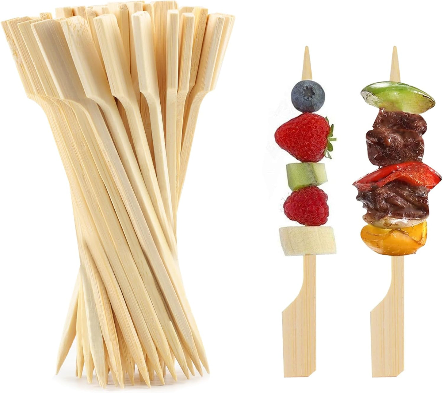 396 Pinchos Bambú 3.5pulg Brochetas Aperitivos Barbacoa