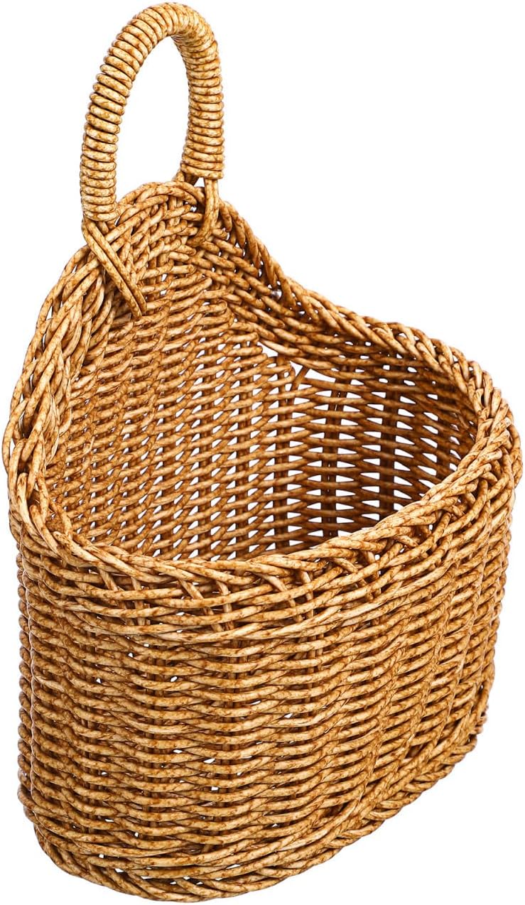 Cesta tejida para colgar almacenamiento cocina bohemia pastoral