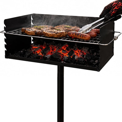 Parrilla carbón estilo parque 30x17pulg ajustable camping
