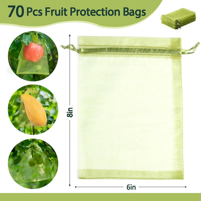 70 Bolsas Red Frutas 6x8pulg Con Cordón Transpirables