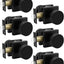 Pomos puerta interior negro roseta cuadrada set 6