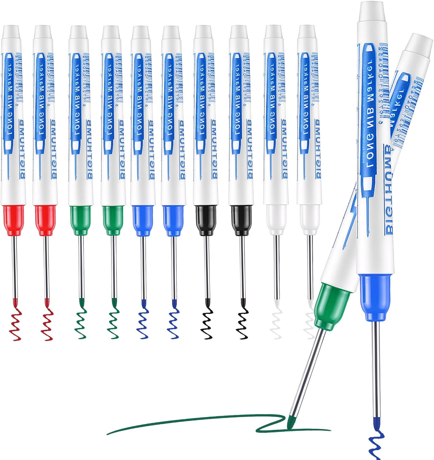 10 Pzas Marcador Profundo 35mm Agua Resistente Carpintería
