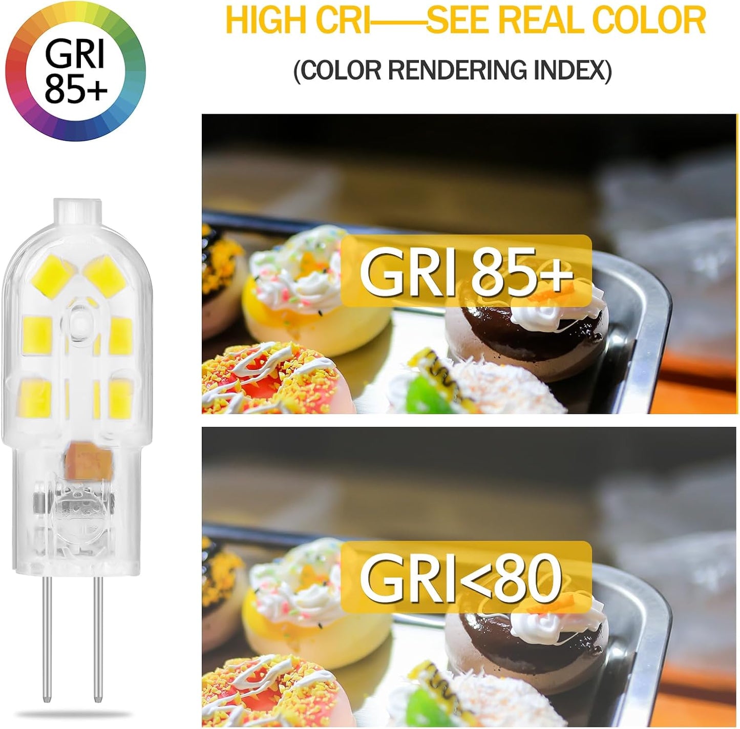 Bombilla LED G4 12V 2W base bi-pin para campana ventilación