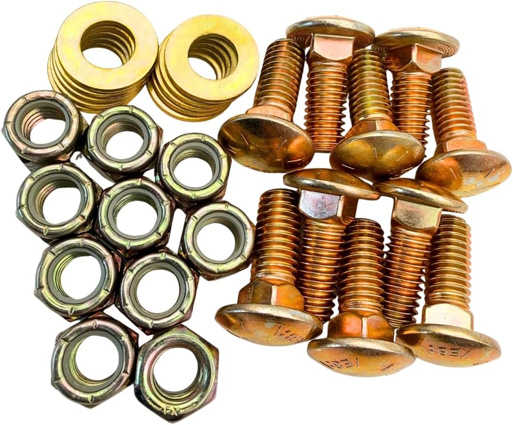 Tornillos carroza 3/8-16 grado 8 nylon 10 pzas