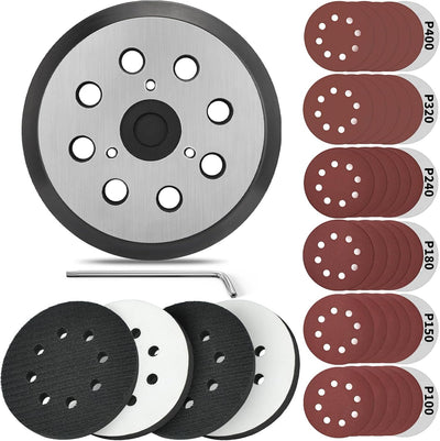 Lijadora orbital 5pulg repuesto almohadilla metal 36 discos