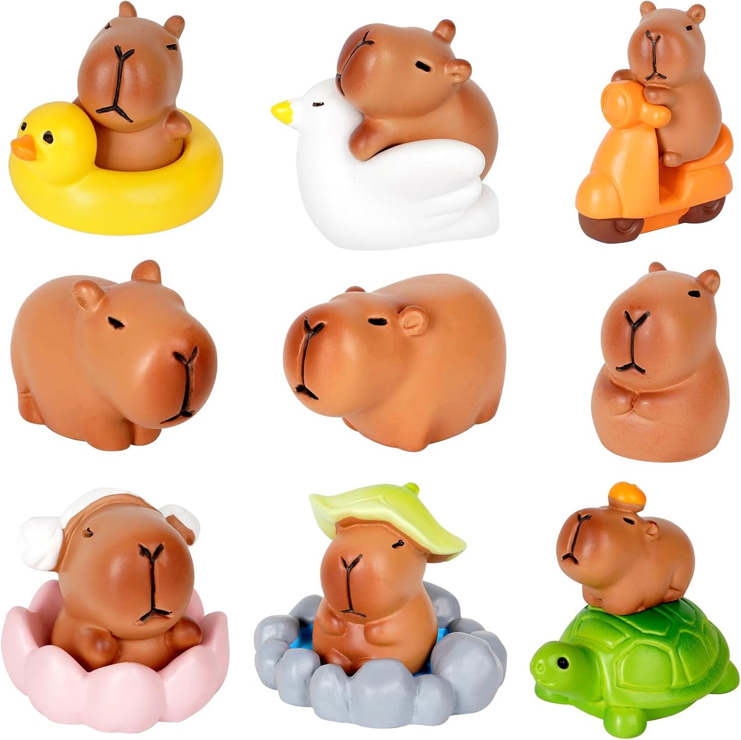Figuras Capybara resina miniatura para jardín de hadas y escritorio