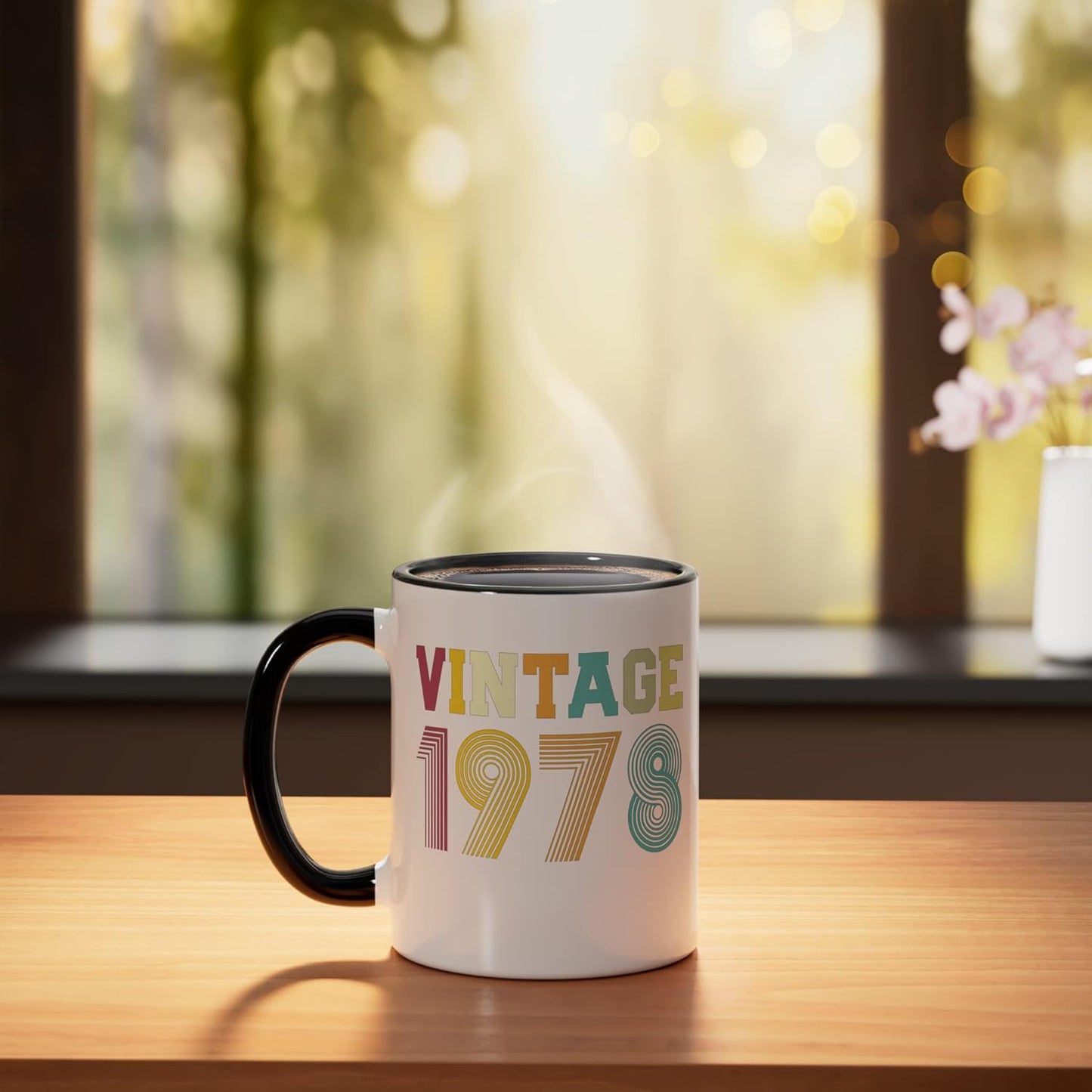 Taza Cerámica Vintage Años 48 Negro/Blanco