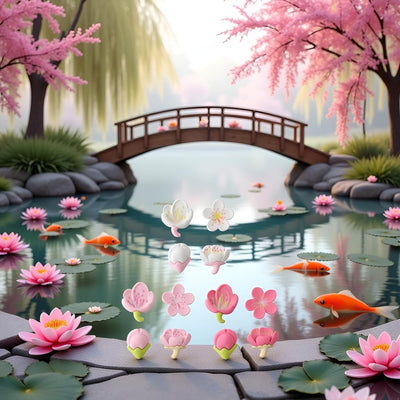 Imanes de flores Sakura 3D rosadas para nevera y casillero decorativo