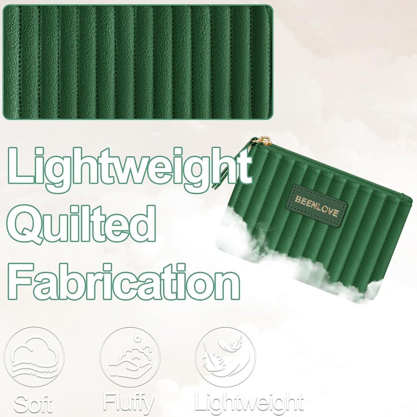 Bolsa maquillaje viaje verde