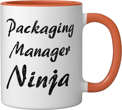 Taza cerámica diseño trabajo color naranja/blanco