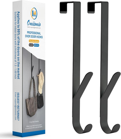 Set 2 Ganchos Dobles Metal Negro para Puerta