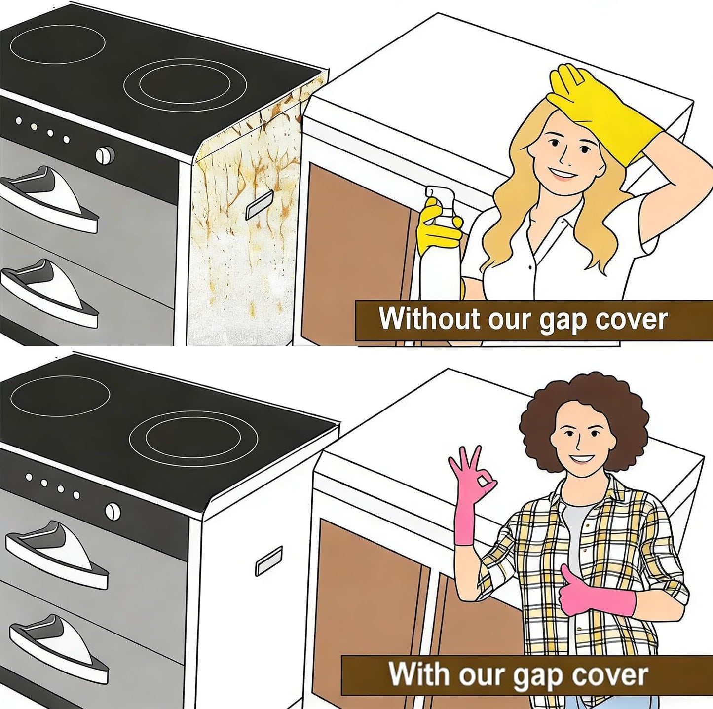 2 Fundas Silicona para Huecos Estufa Horno Lavadora Secadora