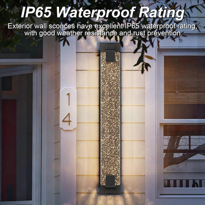 Apliques LED modernos 31.5pulg exteriores negras cristal burbujas
