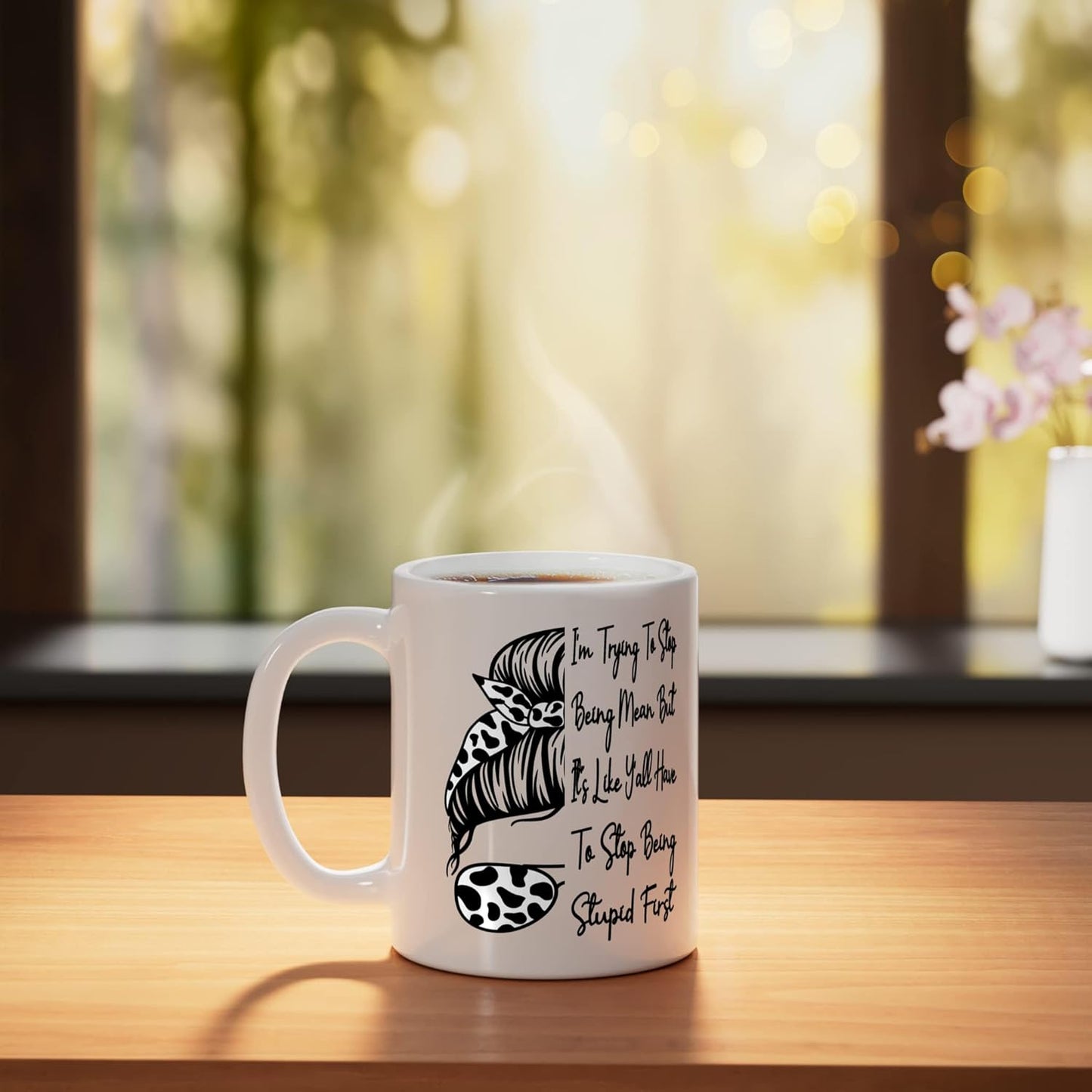Taza Cerámica Blanca Con Frase Sarcastica