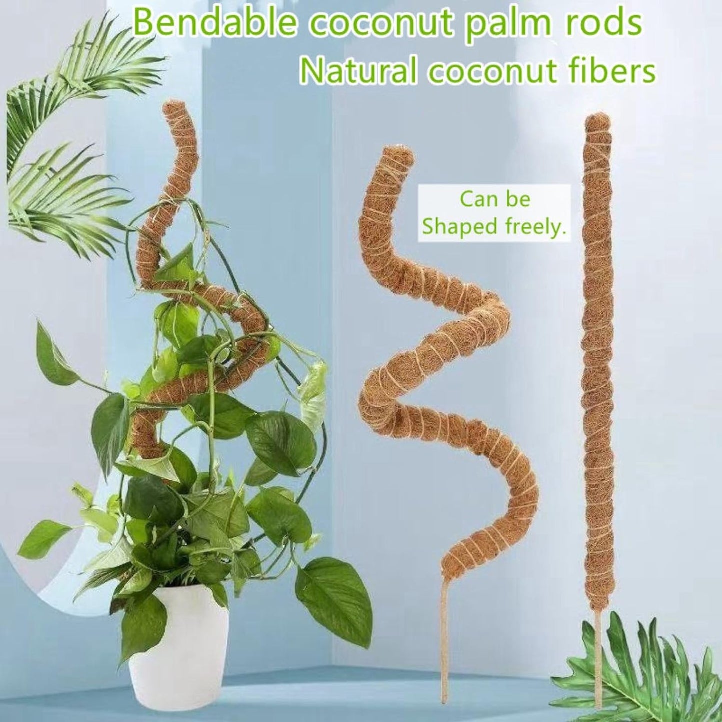 2 Postes Musgo Aluminio 27pulg para Monstera y Pothos