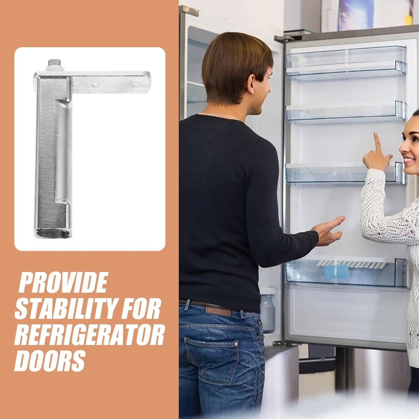 Bisagra pivote puerta congelador acero inox 4.33x2.75pulg