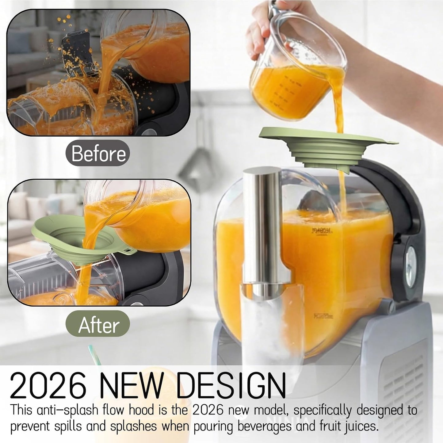 Funil anti salpicaduras acrílico plegable para slushie