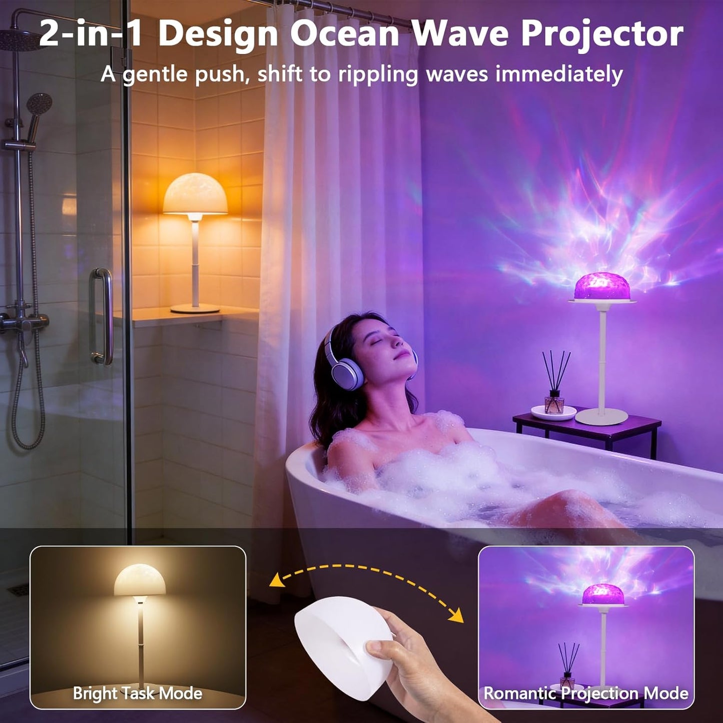 Lámpara ducha inalámbrica 2en1 con proyector
