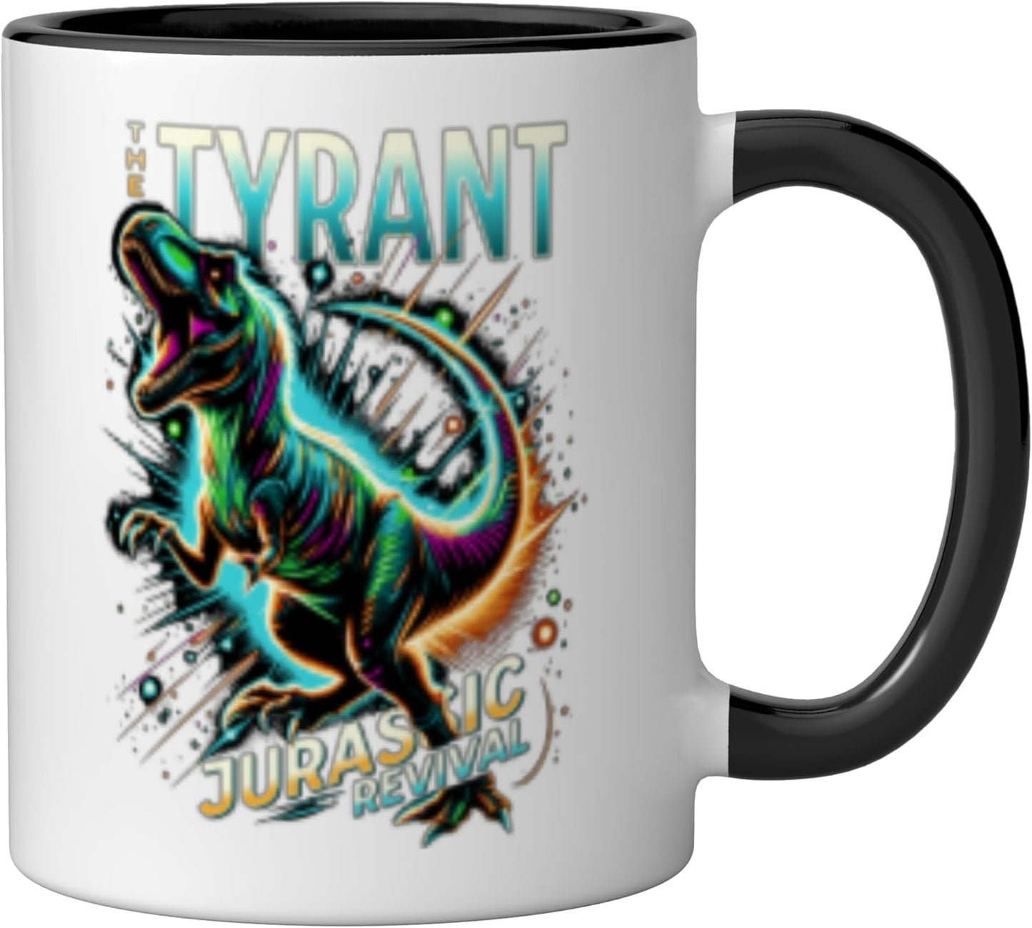 Taza Cerámica Tyrant T-Rex Arte Pop Negro/Blanco