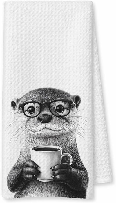 Toallas de cocina decorativas con otter para barra de café 16x24